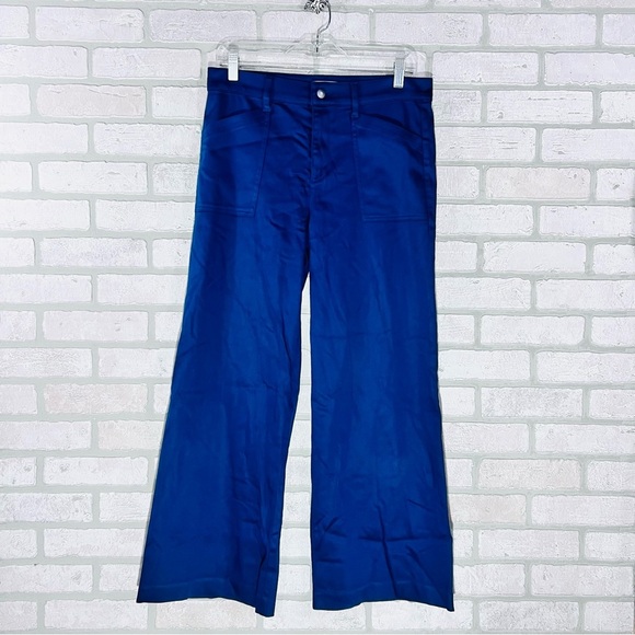 Evereve Beth High Rise Wide Leg Pants in Peacock Blue Size 29 - Picture 4 of 10